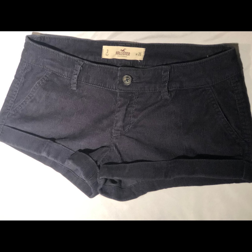Hollister Dark Blue Corduroy Shorts